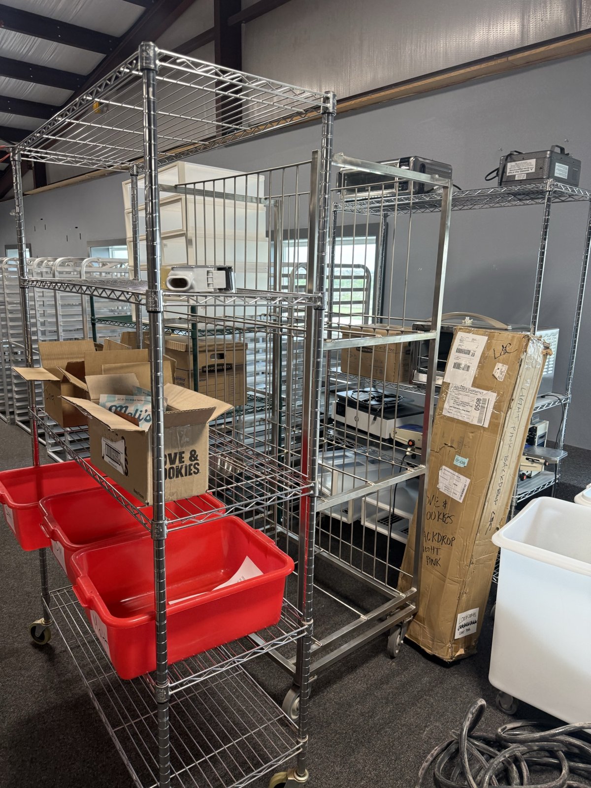 Wire Shelving Units, Chrome and Green Epoxy (Lot) photo 2